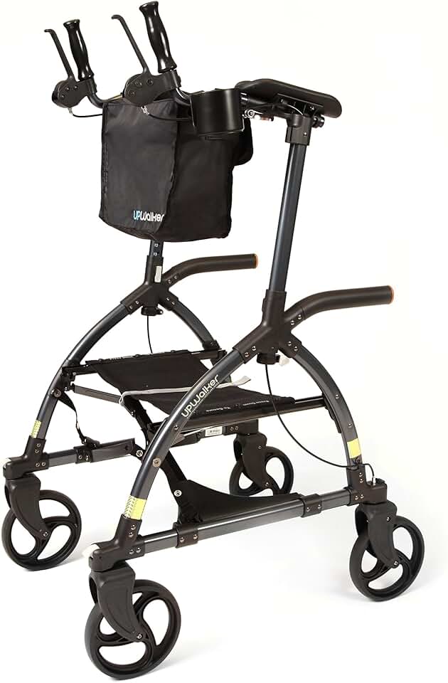 Journey UPWalker Standard – The Original Upright Walker – Premium, Lightweight Adjustable Upright Rollator Walker with Seat for Adults, Seniors & The Elderly