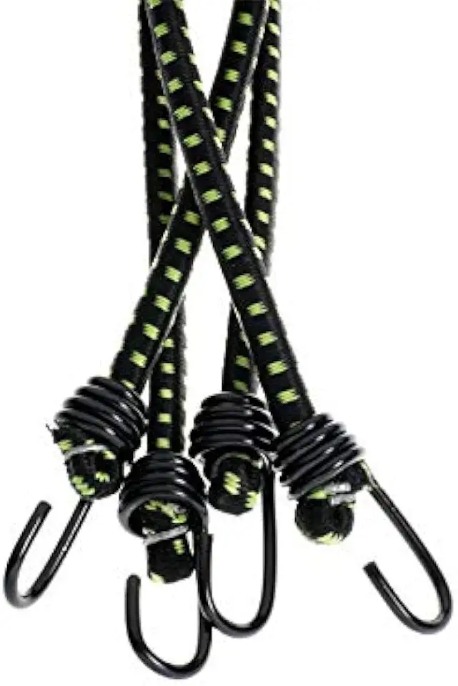 Simson Bicycle Accessories Lashing Strap Black & Green Luggage Fastening Easy Installation Adjustable with Safety Clip Isolated Usable Length 60 cm, Clear