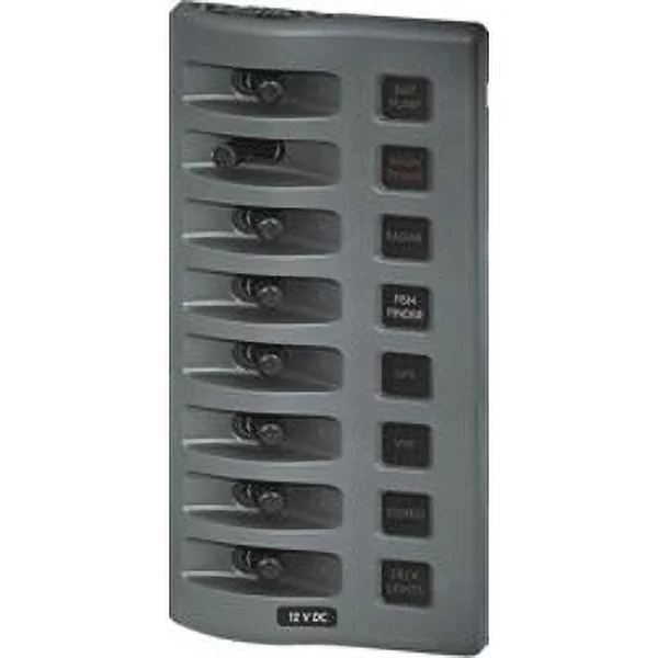 Blue Sea 4308 WeatherDeck Water Resistant Fuse Panel - 8 Position - Grey
