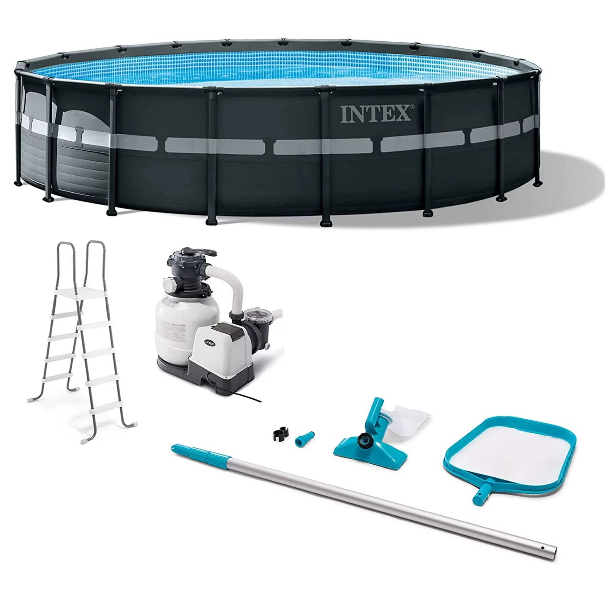 Intex Ultra XTR Frame 18ftX52in Above Ground Pool, Sand Filter Pump and Maintenance Accessory Kit