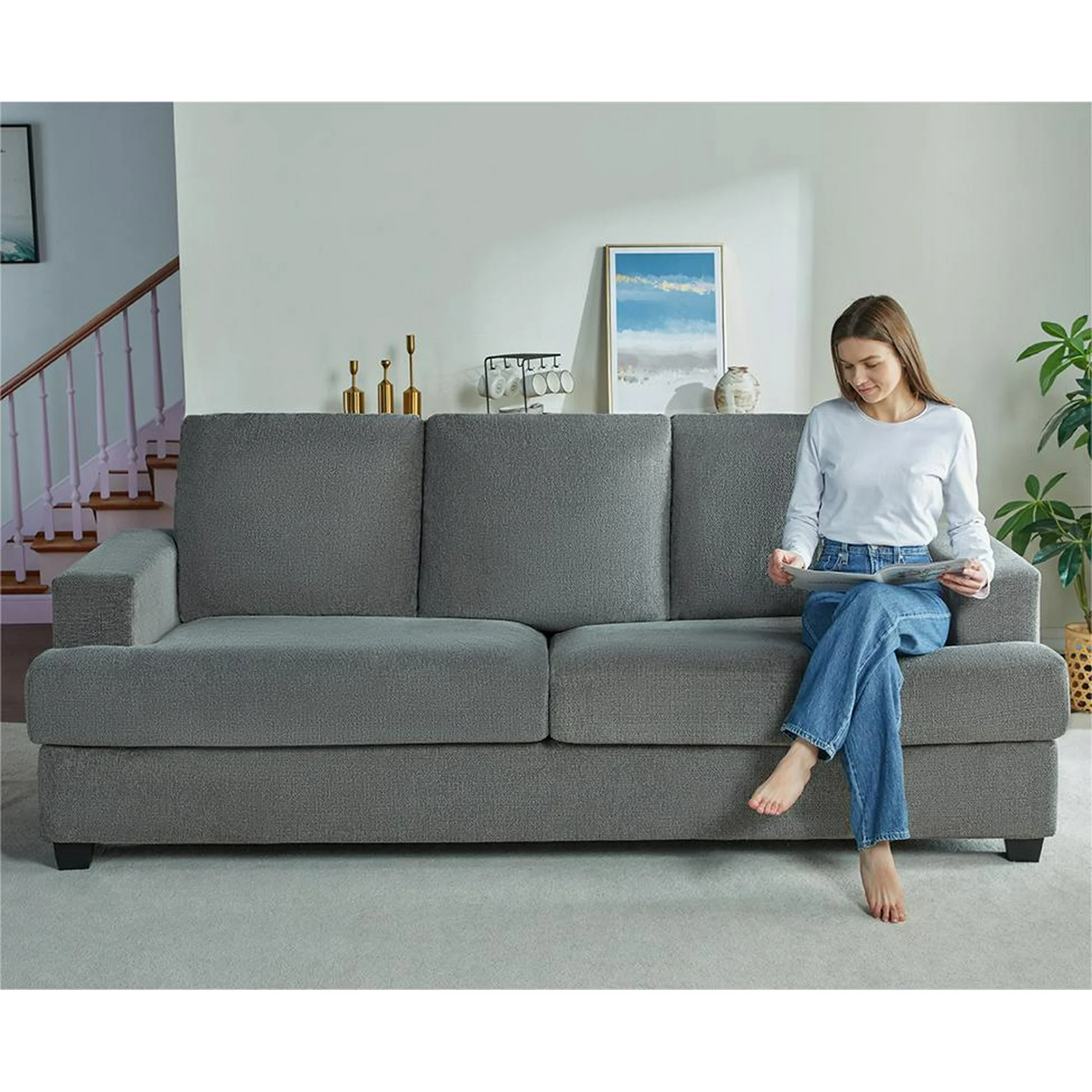 PapaJet 3 Seater Comfy Sofa with Extra Deep Seat, 97