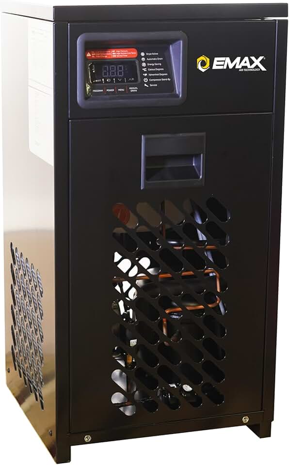 EMAX Refrigerated Air Dryer - 30 CFM Air Compressor Protection Dryer with Built In Filter & Automatic Drain - EDRCF1150030