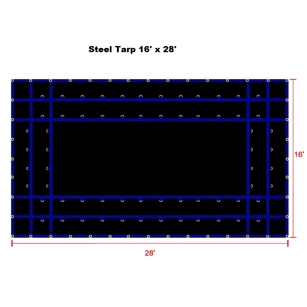 16' x 28' Light Weight Truck Tarp, Black Color, Great for Flat Bed Truck Hauling Equipments & Machineries, 15OZ Gauge, Lighter Weight for Easy Handling, Patchable and Repairable, Made by Xtarps