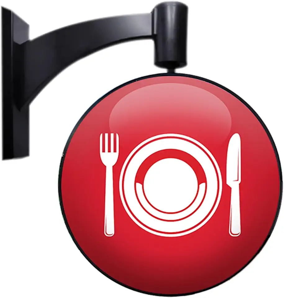 Custom Round Light Box, Automatic Rotation Projecting Light Box, Round Waterproof Signs, Outdoor Advertising Business Sign for Store Outside Decoration