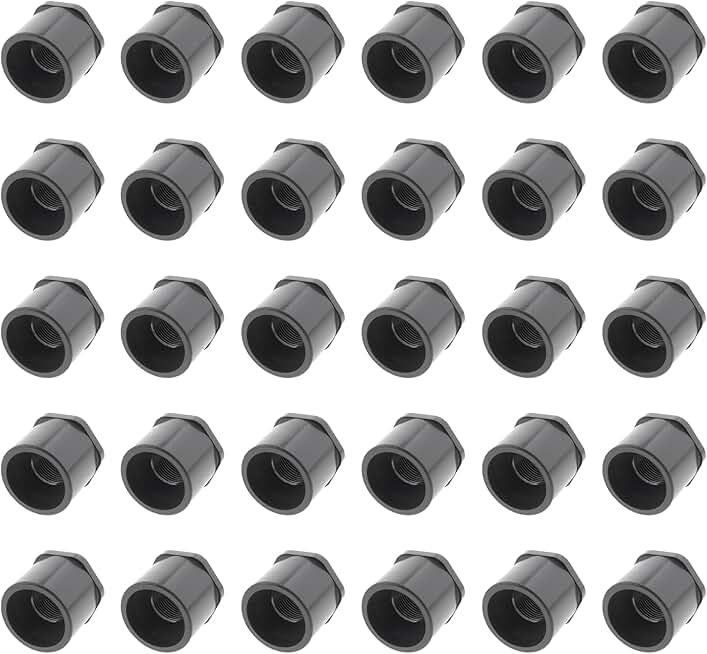 838 Series - Schedule 80 PVC Fittings (Black) - Reducing Bushing Flush Connector - 2-1/2 x 2