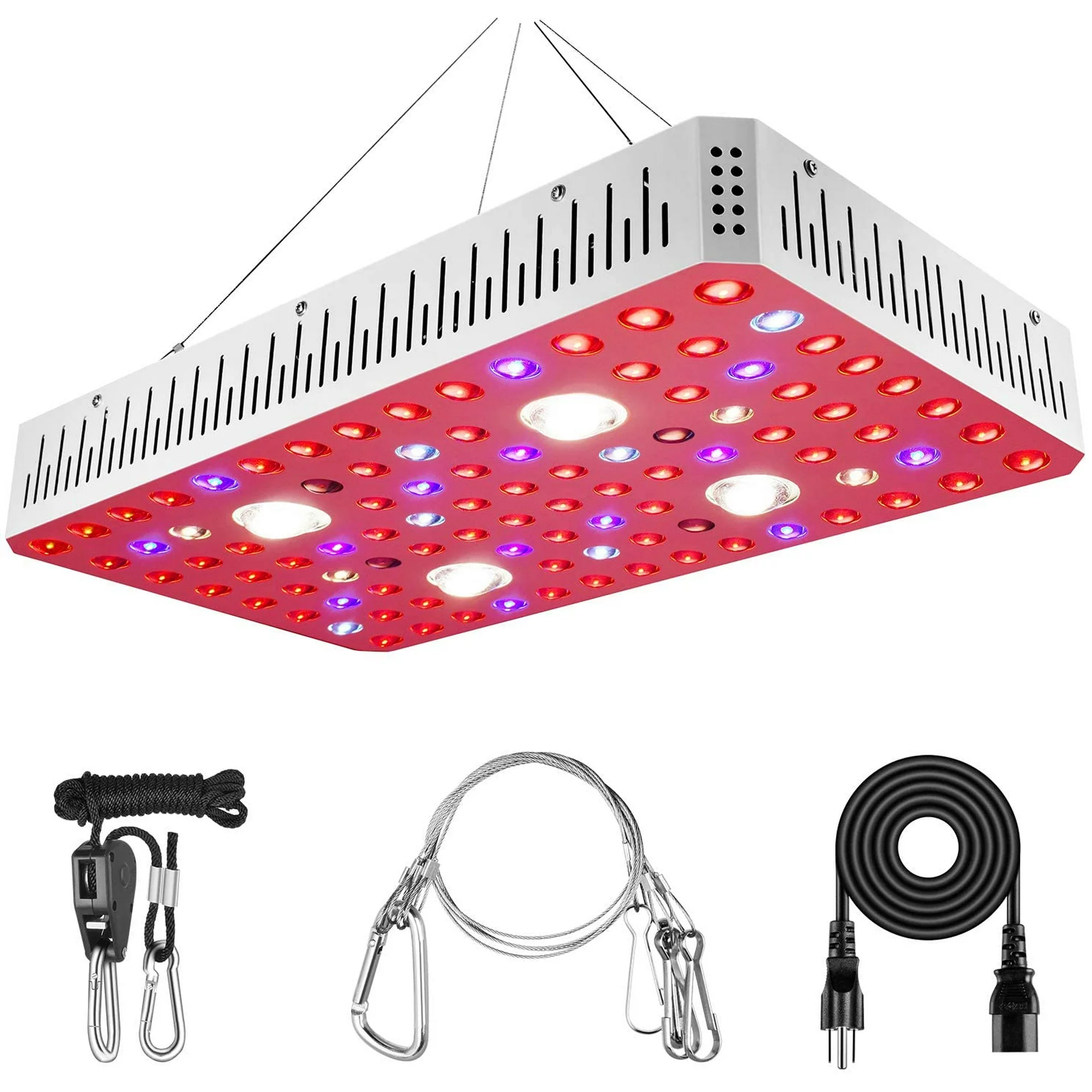 iPower 380W LED Plant Grow Light Full Spectrum with CREE COB and Adjustable Rope, Indoor Hydroponics