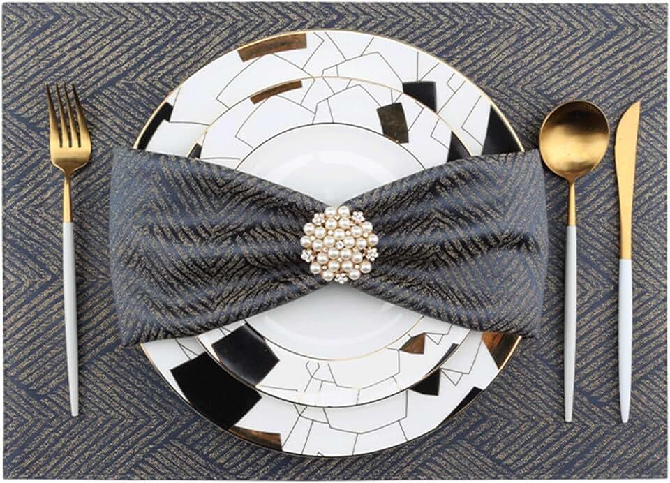 American Fabric Insulation Anti-hot West Table Mat Non-Slip Waterproof Placemat(D)