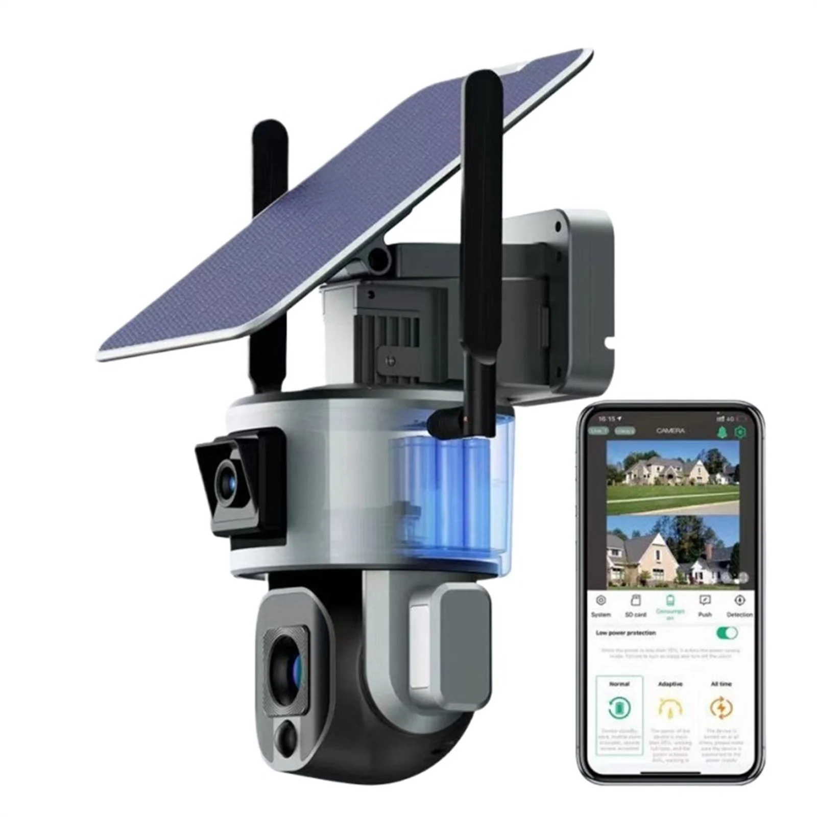 Outdoor 4G Solar Camera 8MP 4K Dual Scrceen 10X Optical Zoom Two-way Audio Color Night Vision CCTV Surveillance IP Camera