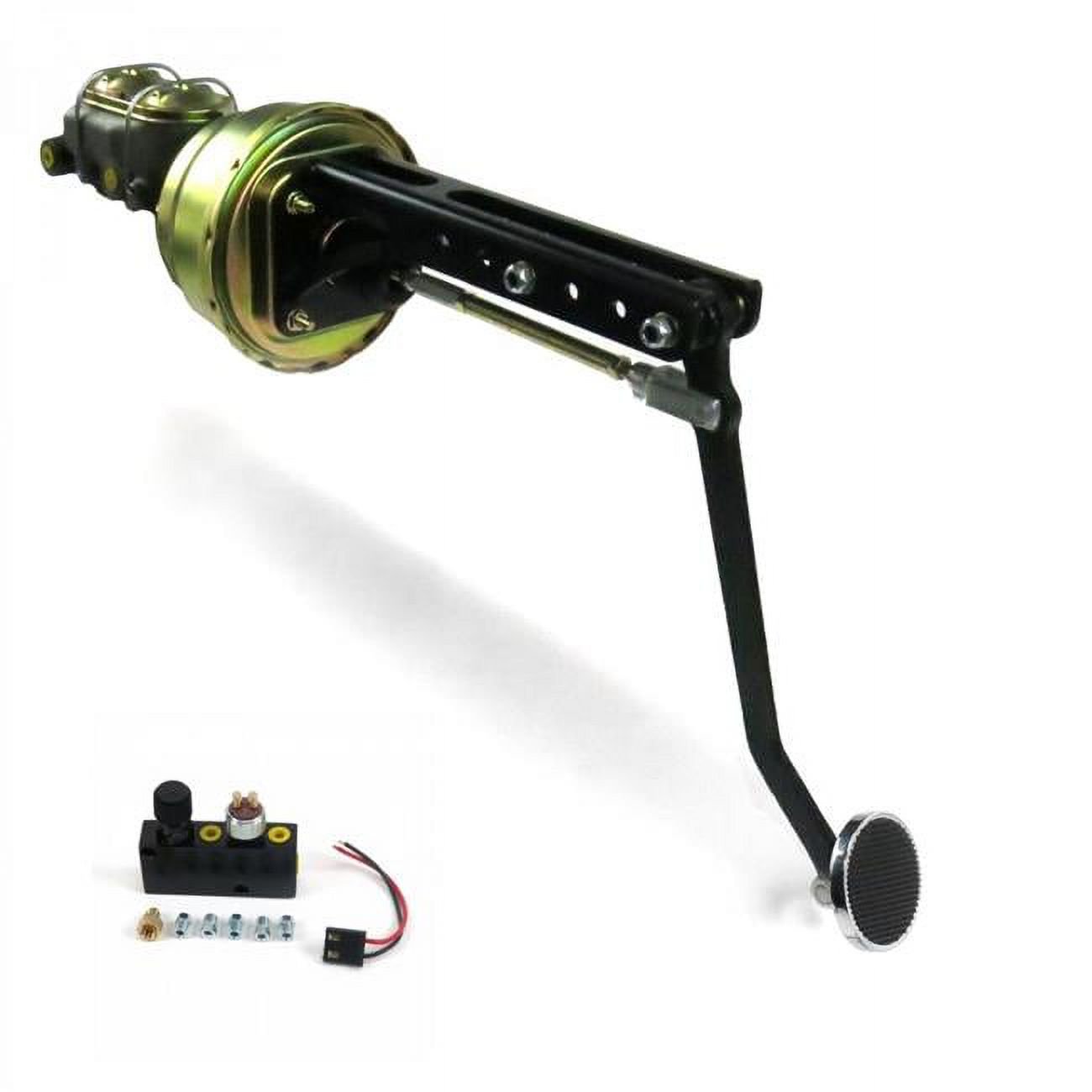 Helix Suspension Brakes & Steering  Universal Adjustable Firewall 7 in. Dual Brake Pedal Kit Adjustable Disc & Drum 3 in. Chrome Pad