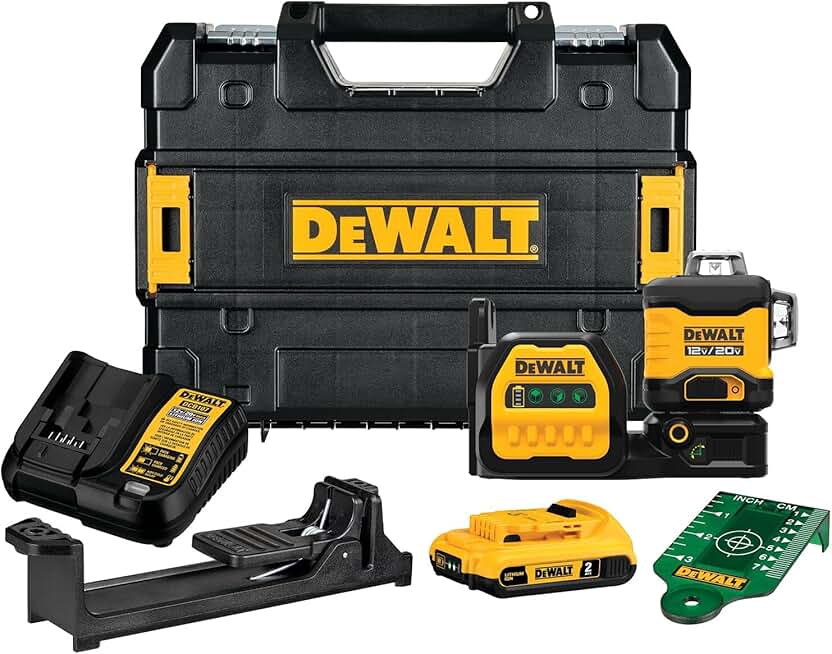 DEWALT 20V/12V MAX Laser Level Kit, 3 x 360, Green (DCLE34030G)