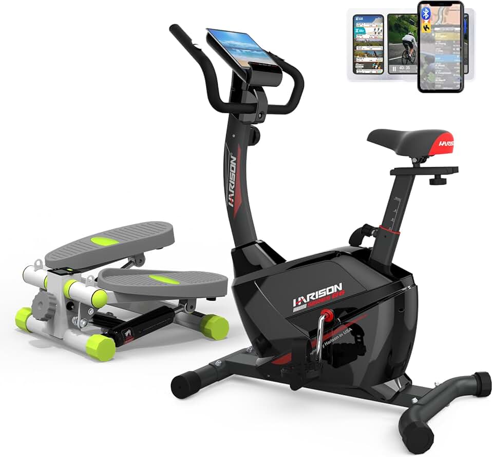 HARISON Magnetic Exercise Bike with Mini Stepper