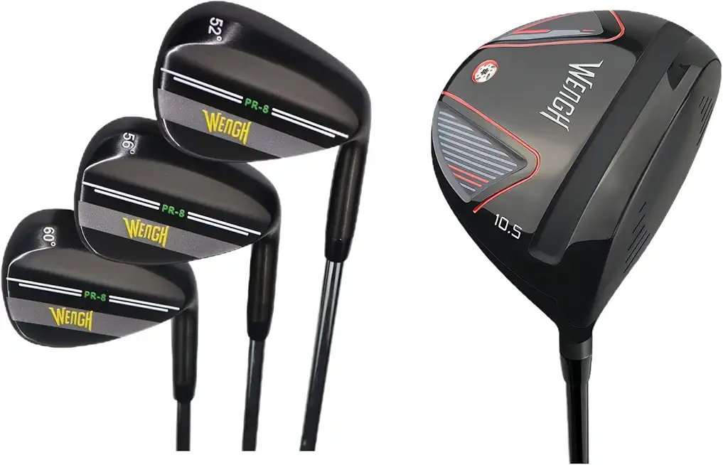 Golf wedge set 52 56 60 and Titanium Golf Driver,Bundle of 2