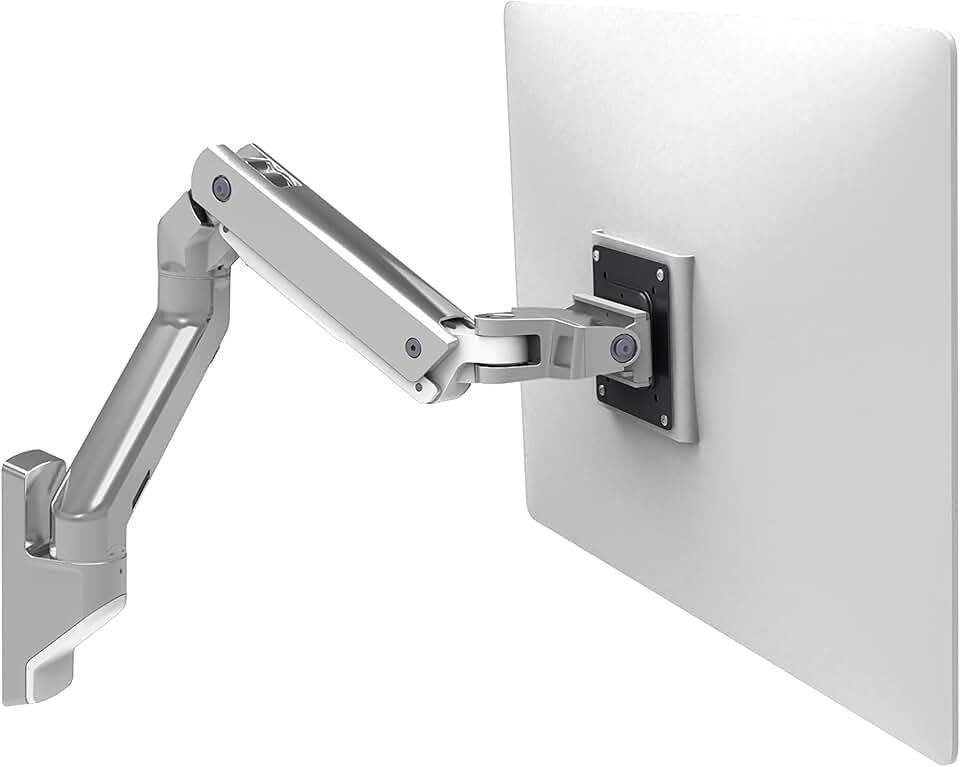Ergotron – HX Single Ultrawide Monitor Arm, VESA Wall Mount – for Monitors Up to 49 Inches, 20 to 42 lbs, Less Than 8 Inch Display Depth – Standard Pivot, Polished Aluminum