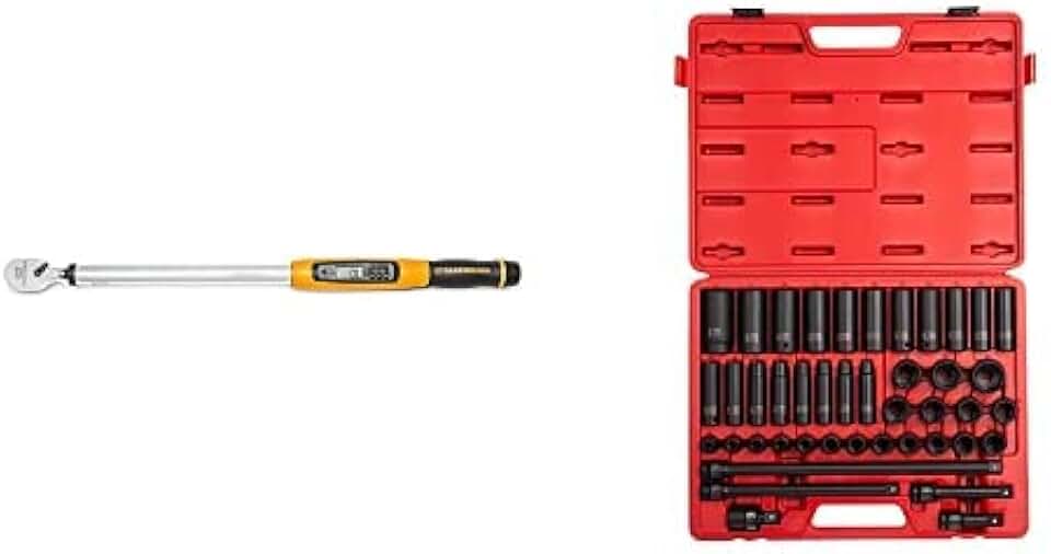 GEARWRENCH 1/2inch Drive Electronic Torque Wrench, 30-340 Nm & Sunex 2569, 1/2
