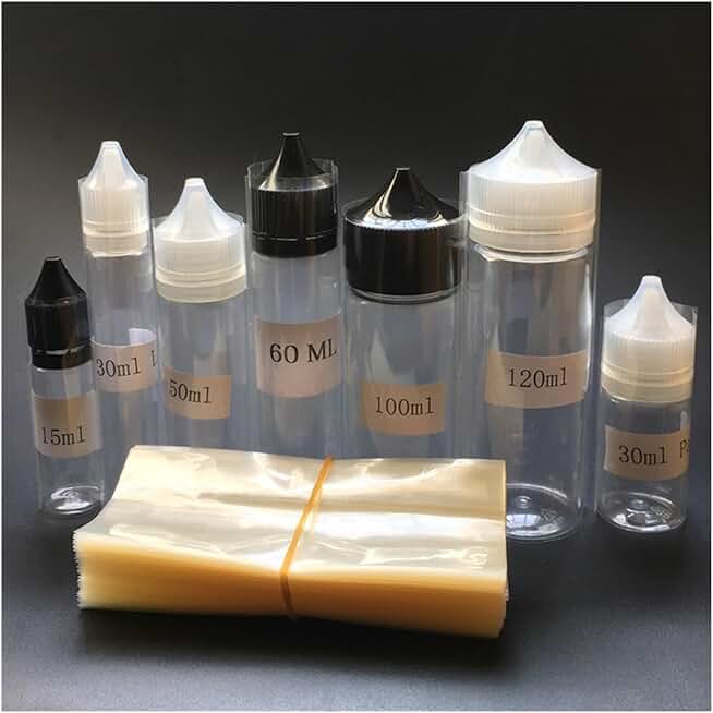10000pcs PVC Heat Shrink Wrap Film for 15ml 30ml 50ml 60ml 100ml 120ml Bottle Clear Shrink Film Shrink Seal (Size : Fit 120ml)