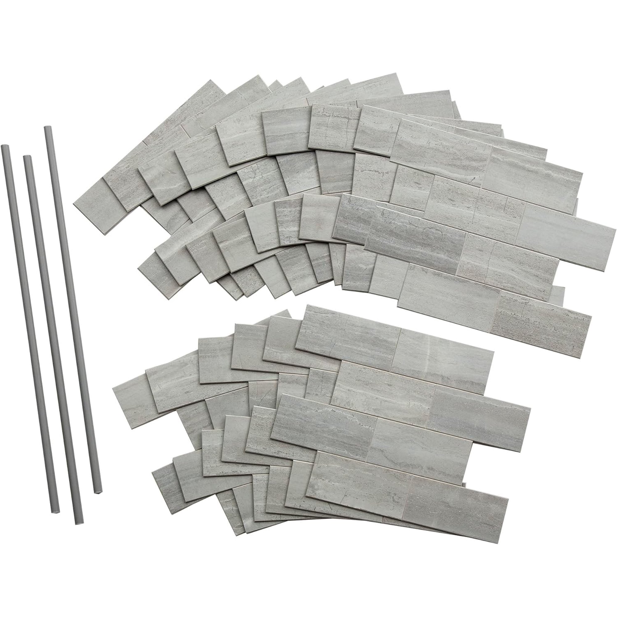 Peel and Stick Collage Tile in Gray Subway (15 Sq Ft Kit)