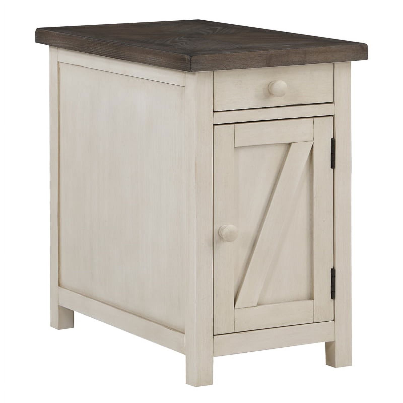 Pemberly Row Modern / Contemporary Wood Chairside Cabinet - Cream