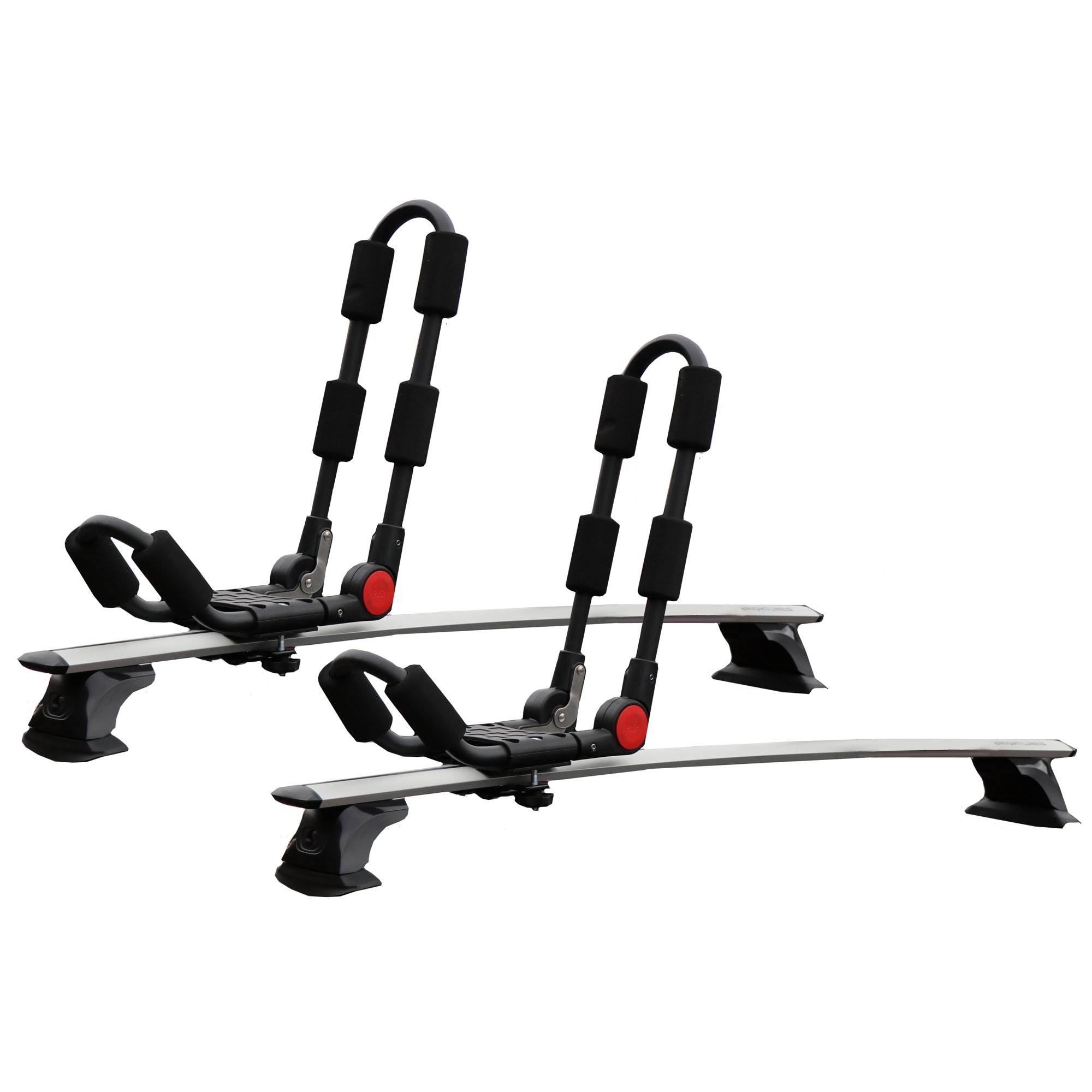 BrightLines Roof Rack Crossbars Kayak Racks Combo Compatible for Jeep Grand Cherokee 2011-2021 with Roof Black Moldings