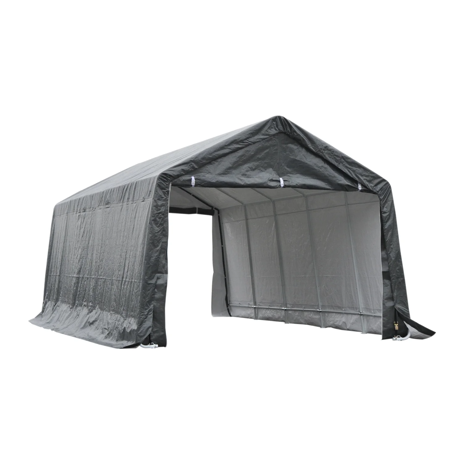 Outsunny 12' x 20' Heavy Duty Caport Canopy Tent and Drainage Holes Grey