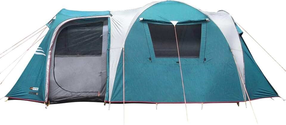 NTK Arizona GT 9 to 10 Person Tent for Family Camping | 17.4 x 8 ft Camping Tent with 2 Rooms, 2 Doors, 100% Waterproof Dome & Breathable Mesh | Outdoor Tent | 2500 mm Warm & Cold Weather Family Tent.