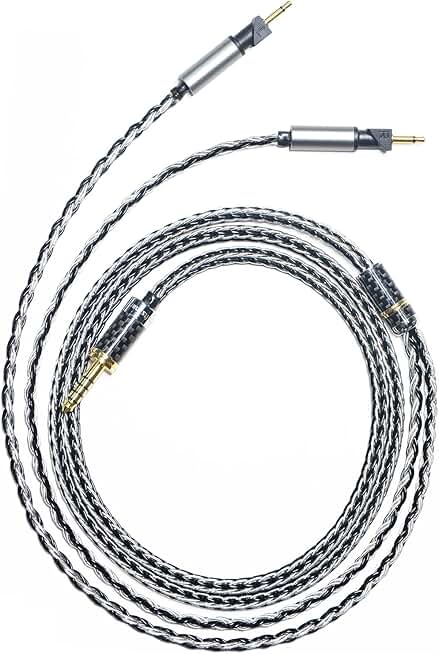 GUCraftsman 16 Strands 7N Single Crystal Copper+Silver Mixed Headphone Upgrade/Replacement Cable 4Pin XLR/4.4mm/3.5mm for Abyss Diana V2 Abyss Diana TC (3.5mm Plug)