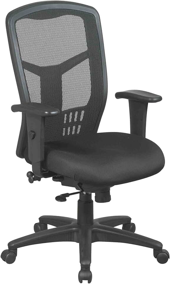 Office Star ProGrid High Back Manager's with Adjustable Seat Height, 2-to-1 Synchro Tilt Control and Seat Slider, Coal FreeFlex Fabric