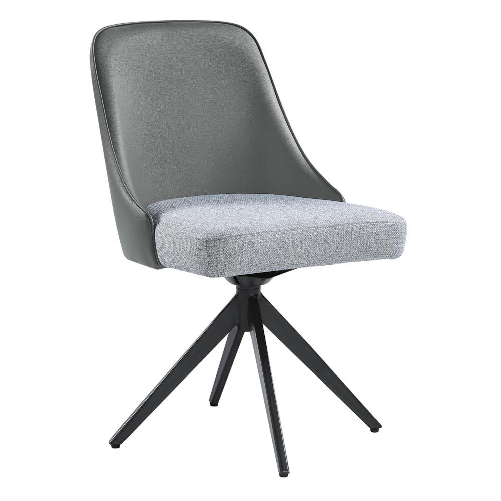 Paulita Upholstered Swivel Side Chairs (Set of 2) Grey and Gunmetal