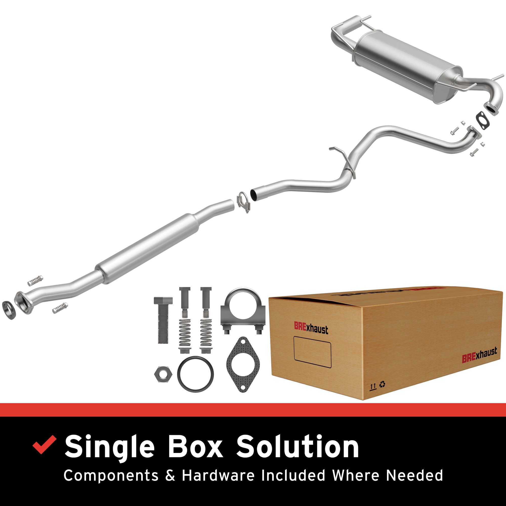 BRExhaust Direct-Fit Replacement Exhaust System 106-0182: For 2008-2011 Subaru Impreza 2.5L