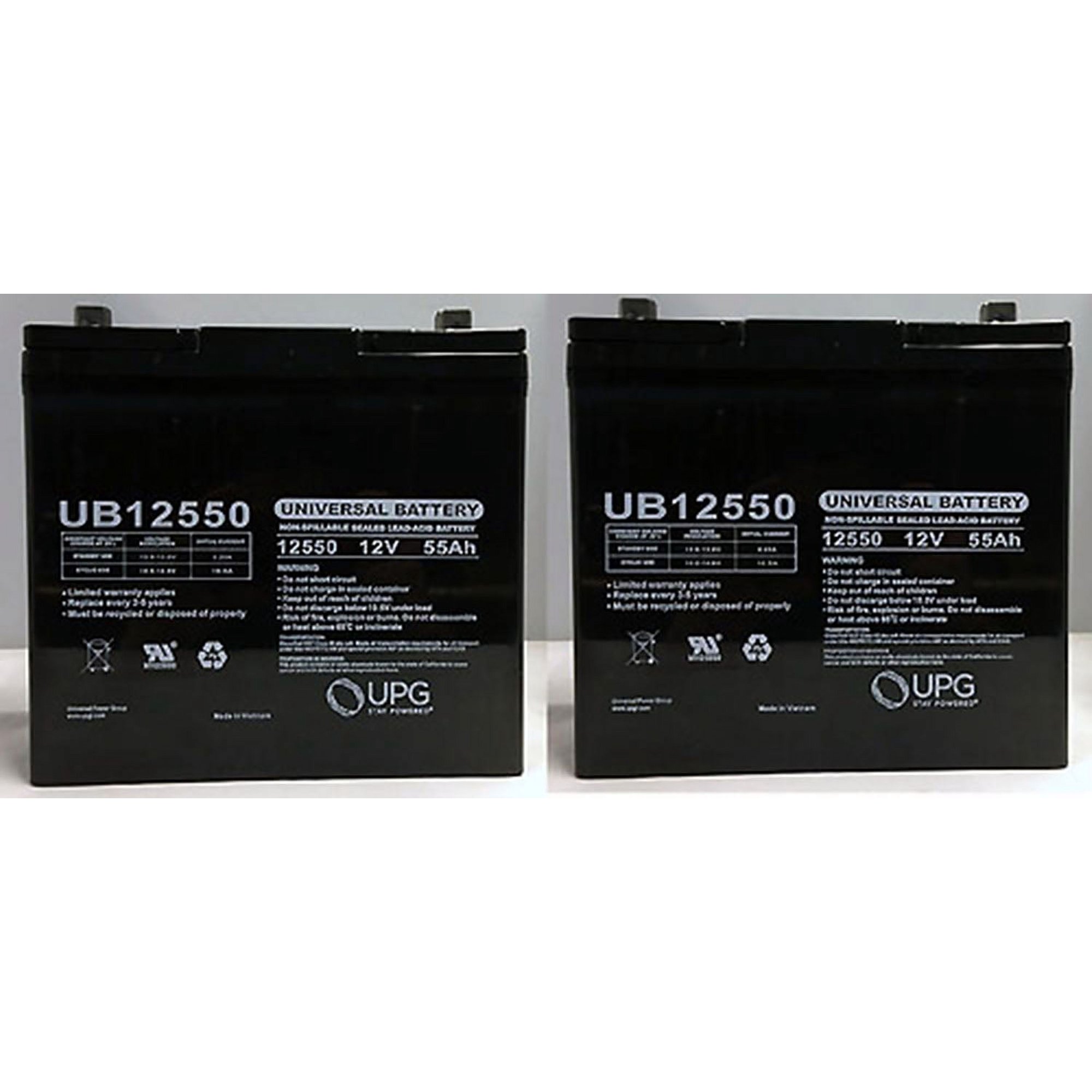 12V 55AH CARTER BROTHERS AGM1265T,12100T SLA Battery - 2 Pack