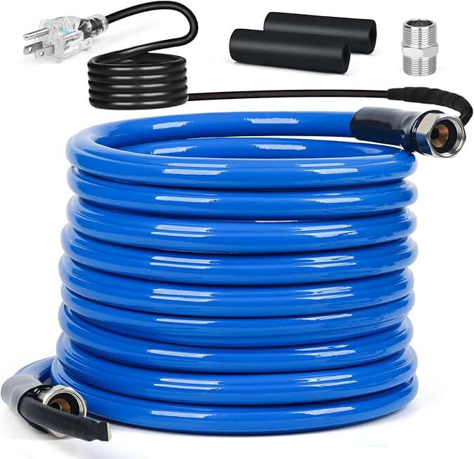 100FT Heated Water Hose for RV,Heated Drinking Water Hose with Thermostat,Lead and BPA Free,1/2