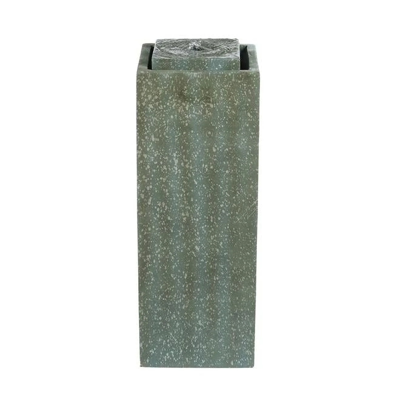 Jeco Contemporary Poly-Resin Pillar Fountain With Led Light in Green Lime
