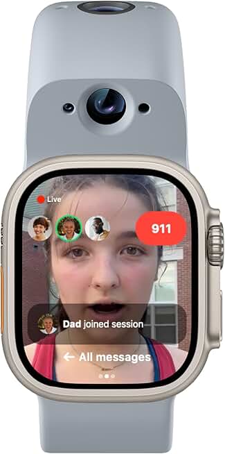 Wristcam, Smart Dual-Camera Band for Apple Watch (Apple MFi Certified), 8MP Sensor, Full HD Video/720P Sport Mode, (New) Pro. Image Stabilization, WiFi, IP68 Water Resistant, Siri Integration