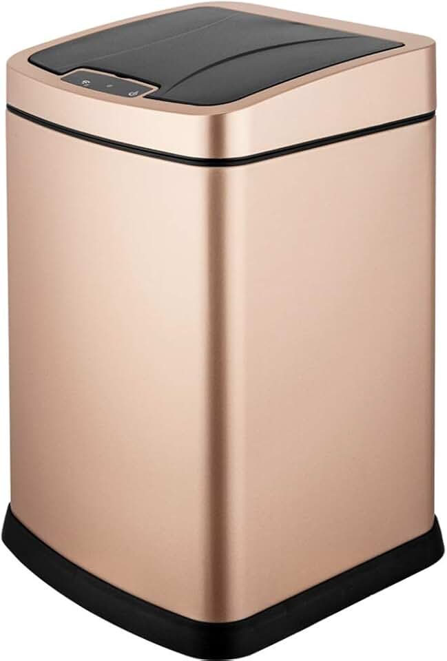 Smart Garbage Bin Automatic Sensor Dustbin with Handle Inner Bucket Waste Bin Square Trash Can Home Kitchen Rubbish Storage(E)