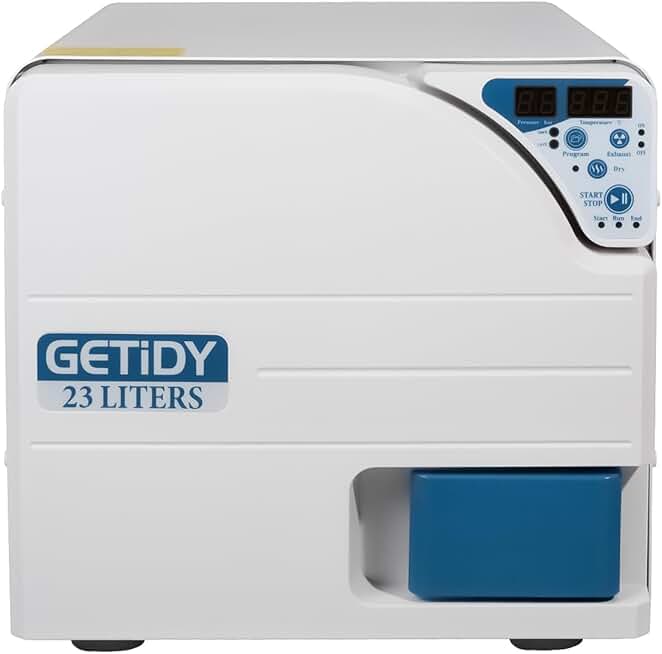 EustomA Automatic Autoclave Steam Sterilizer 16L/18/23L Drying Function High Pressure Temperature Digital Screen Dual Control Door Lock Class N (23L)