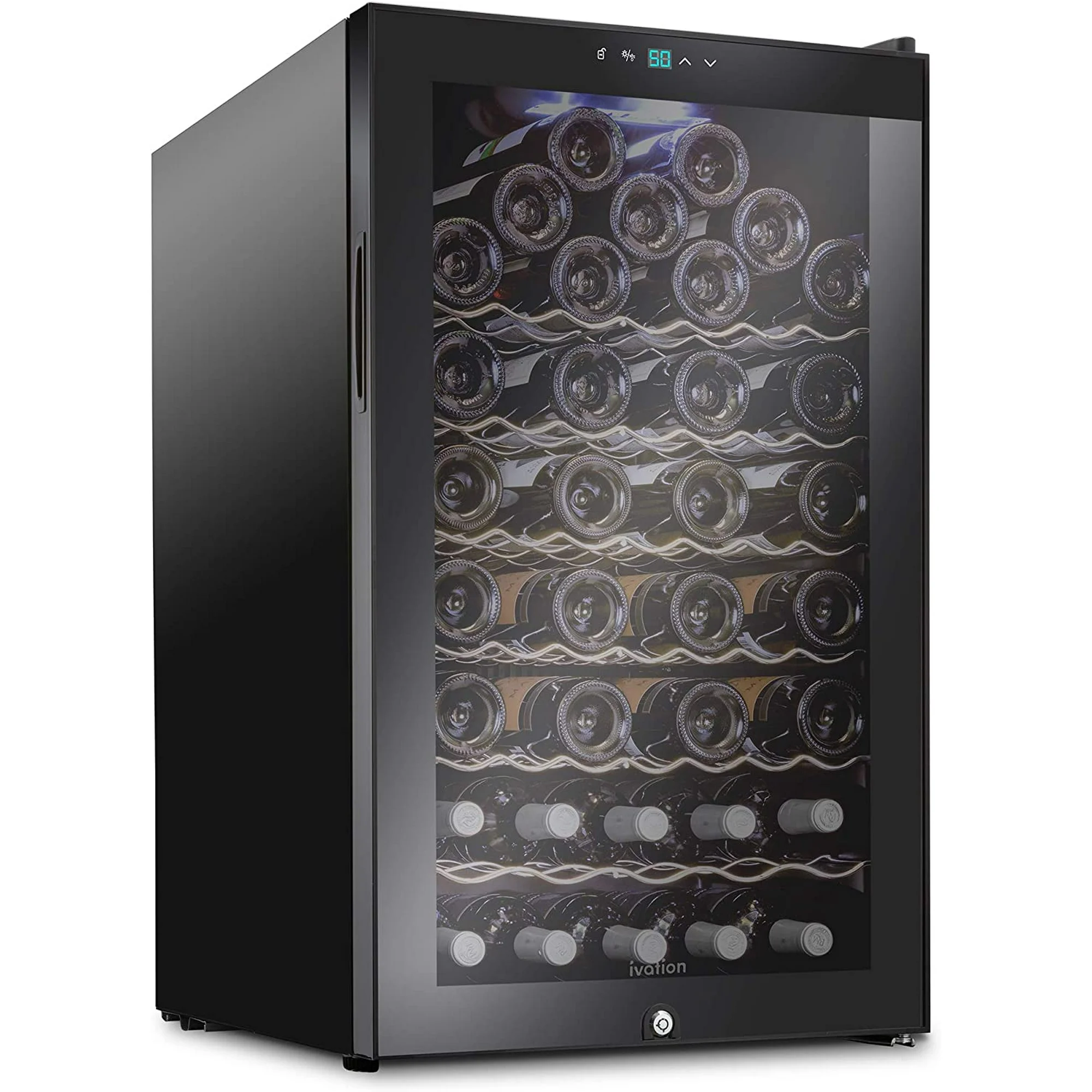 Ivation Wine Fridge, Freestanding Wine Refrigerator, 51 Bottle Wine Cooler