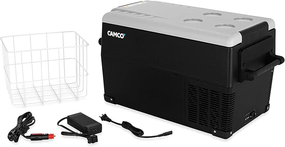 51514 CAM-350 Portable Refrigerator, AC 110V/DC 12V Compact Fridge/Freezer, 35-Liter - Keeps Food and Drinks Cold While On-the-Go - Ideal for Road Trips, RVing, Camping, Boating and Tailgating