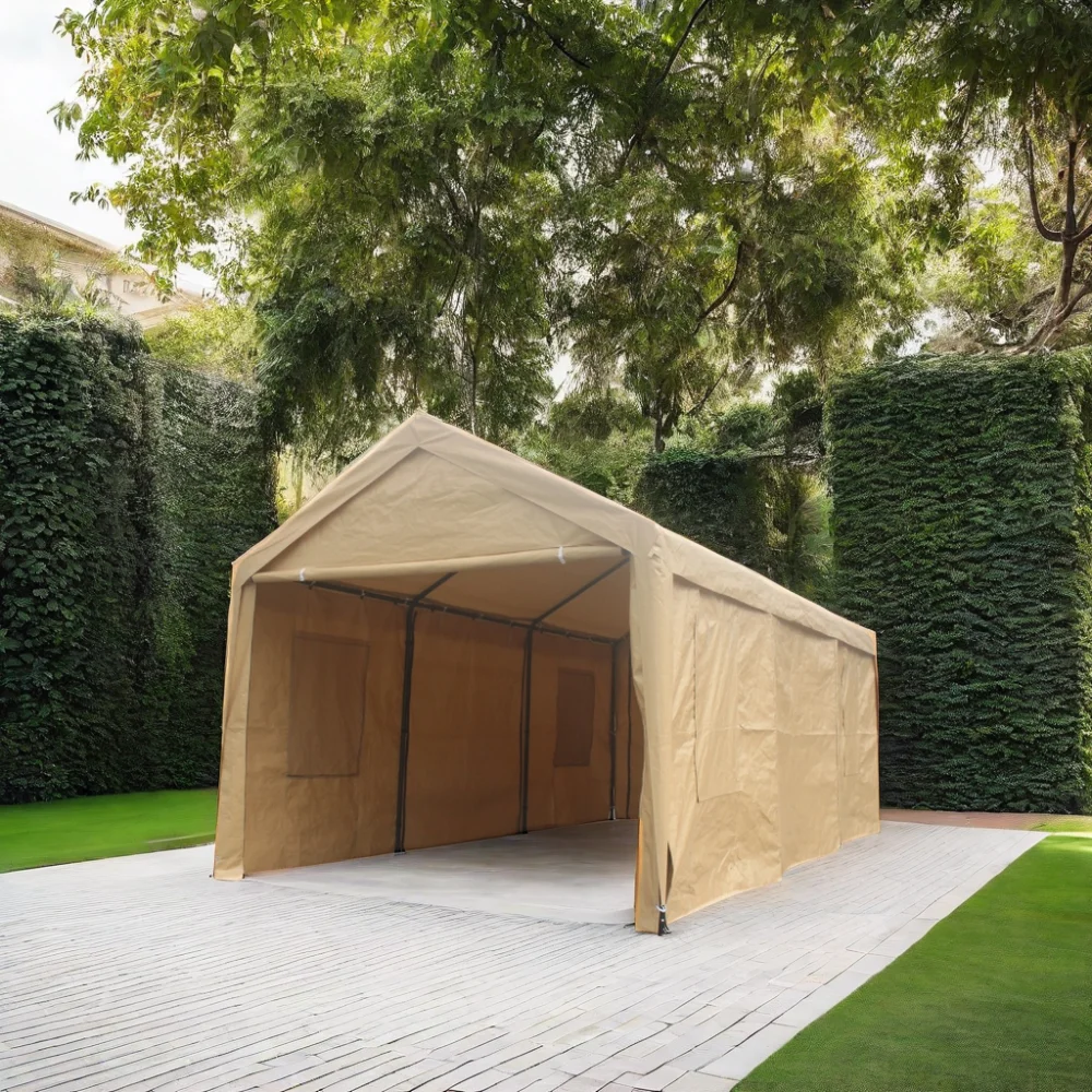 12x20FT Heavy Duty Outdoor Portable Garage Ventilated Canopy Carports