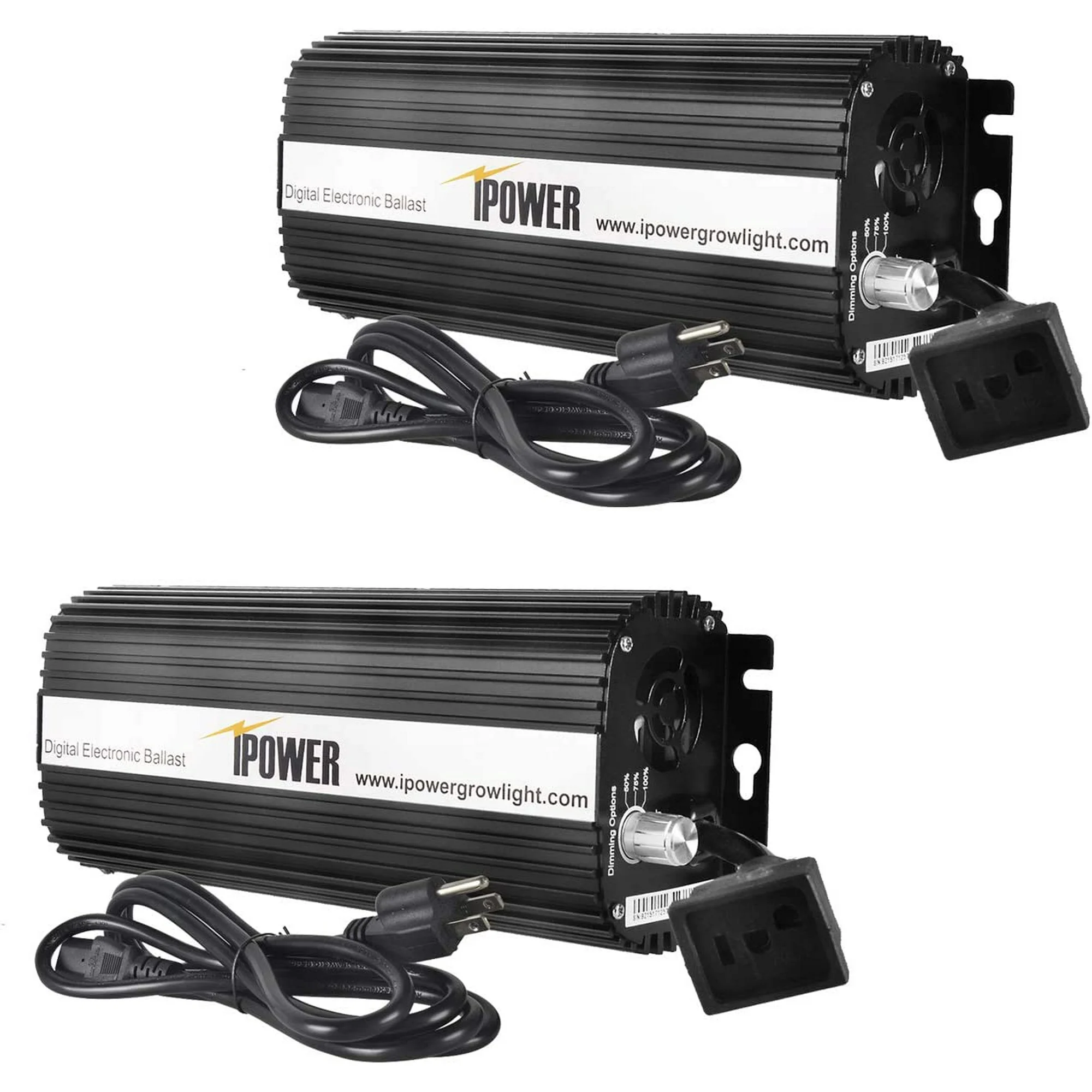 iPower GLBLST400DX2 2 Pack Horticulture 400 Watt Digital Dimmable Electronic Ballast for Hydroponics HPS MH Grow Light