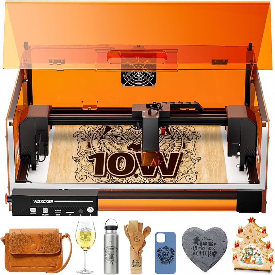 Laser Engraver, L2 MAX 10W Laser Engraving Machine, CNC Engraving Machine High Precision Laser Cutter, Engraving and Cutting Wood Metal Glass