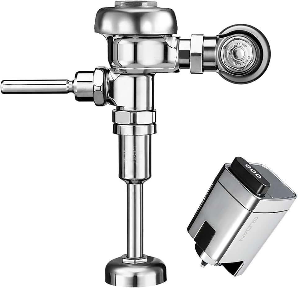 Sloan Regal 186 Urinal Flushometer, 3982628 & Sloan EBV-500-A Retrofit, 3325500 Bundle - Fixture Connection Top Spud, 0.5 GPF Manual Flush Valve, Exposed Side Mount Sensor, 72 Hour Sentinel Flush