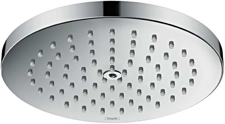 hansgrohe Raindance S 7-inch Showerhead Low Flow Modern 1-Spray PowderRain Water Saving with QuickClean in Brushed Nickel, 27629821