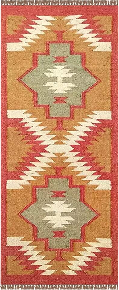 Wool Jute Square Rugs 7 Flatwave Kilim Rug Red Multi Hand Woven Rug Wool Jute Carpet Southwestern Rug Hand Braided Wool Jute Indoor Large Area Bedside Custom Mat Dining Table Doormat Hall Room