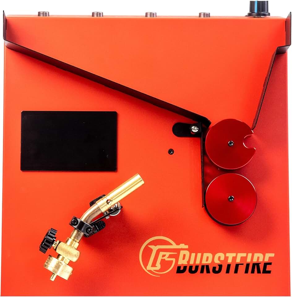 Burstfire - 2 in 1 - Brass Case Annealer & Case Prep Center - RED, NEW GEN 2 - Burstfire-2in1-RED-V2 - Annealing Machine - For Reloading - Torch & Hose included