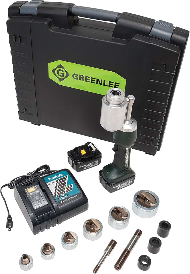 Greenlee LS100L11SS Battery Powered Punch Driver with 1/2 - 2-Inch Conduit SS Slug-Splitter Knockout Kit