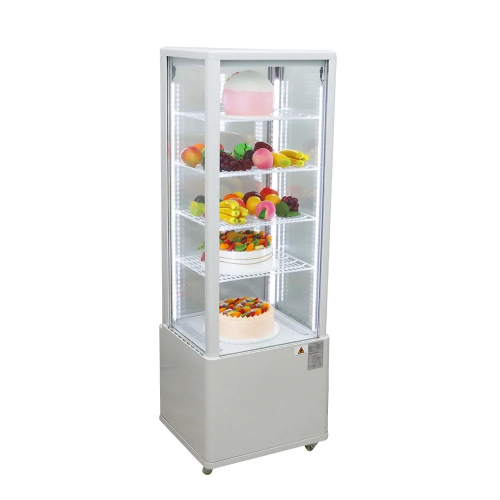 INTSUPERMAI Commercial Refrigerator Cake Display Case Beverage Cooler Showcase 235L