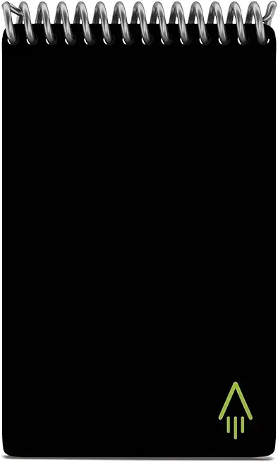 Smart Reusable Notebook - Dotted Grid Eco-Friendly Notebook with 1 Pilot Frixion Pen & 1 Microfiber Cloth Included - Infinity Black Cover, Mini Size (3.5