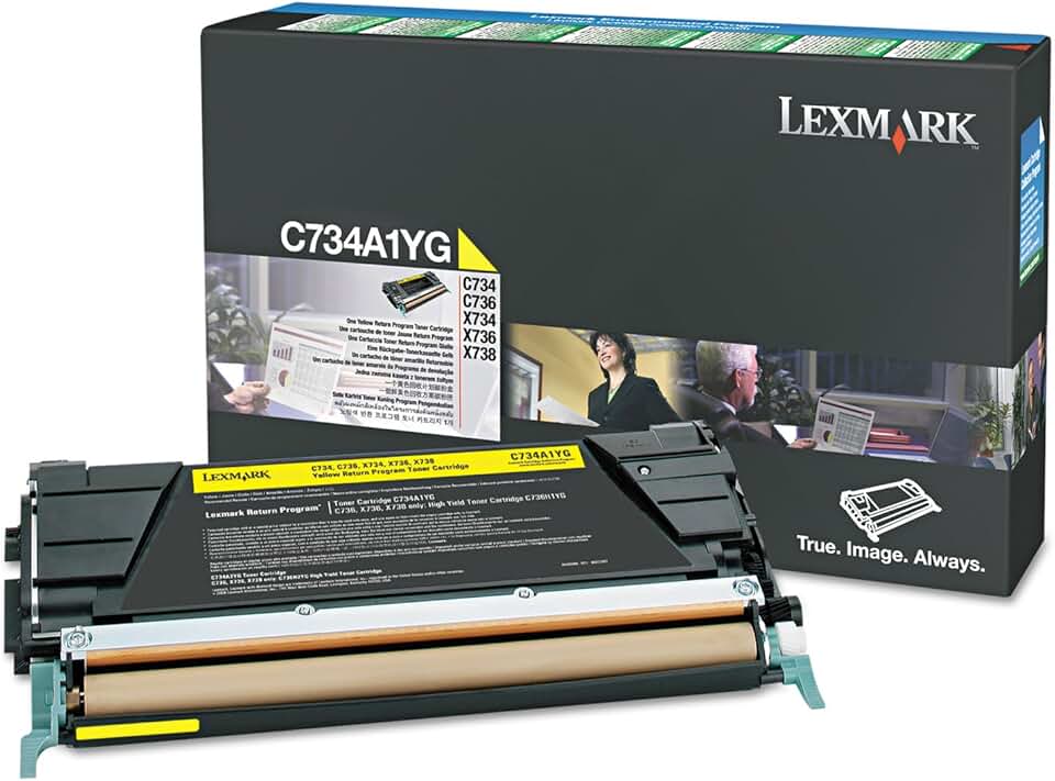Lexmark C746H1YG High-Yield Toner Cartridge, Yellow in Retail Packaging