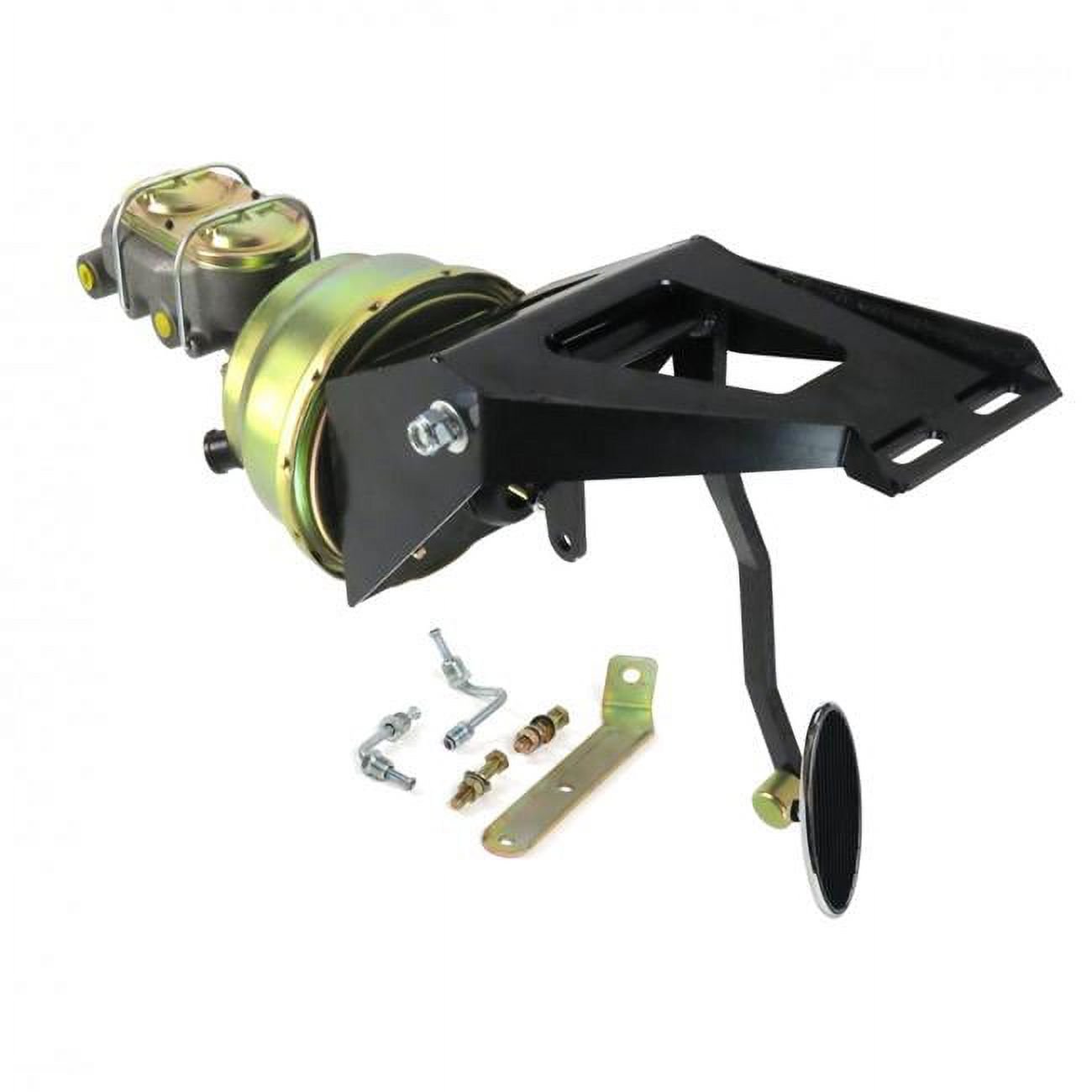 Helix Suspension Brakes & Steering  55-59 Chevy Truck Firewall 7 in. Dual Brake Pedal Kit Drum & Drum Large Oval Chrome Pad