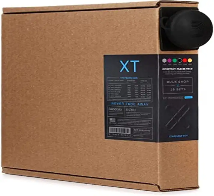 D'Addario Guitar Strings - XT Phosphor Bronze Coated Acoustic Guitar Strings - XTAPB1253-B25 - Extended String Life with Natural Tone & Feel - For 6 String Guitars - 12-53 Light, 25-Set Bulk Box