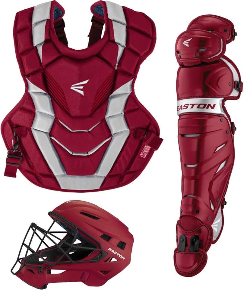 EASTON ELITE X Baseball Catchers Equipment Box Set, Intermediate, Cardinal